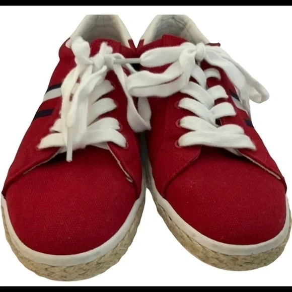 TOMMY HILFIGER Red Filip 2 Canvas Espadrille Sneakers - Picture 3 of 6